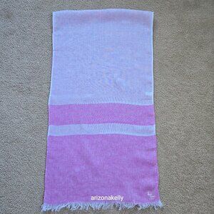 NWT Linen Scarf Italian Maria Lampo Pink & White